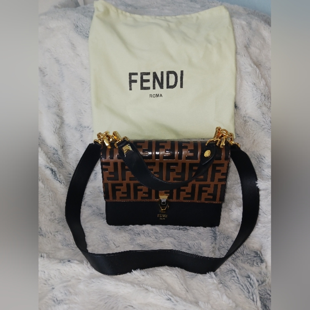 Fendi Roma Black and brown Shoulder Bag
